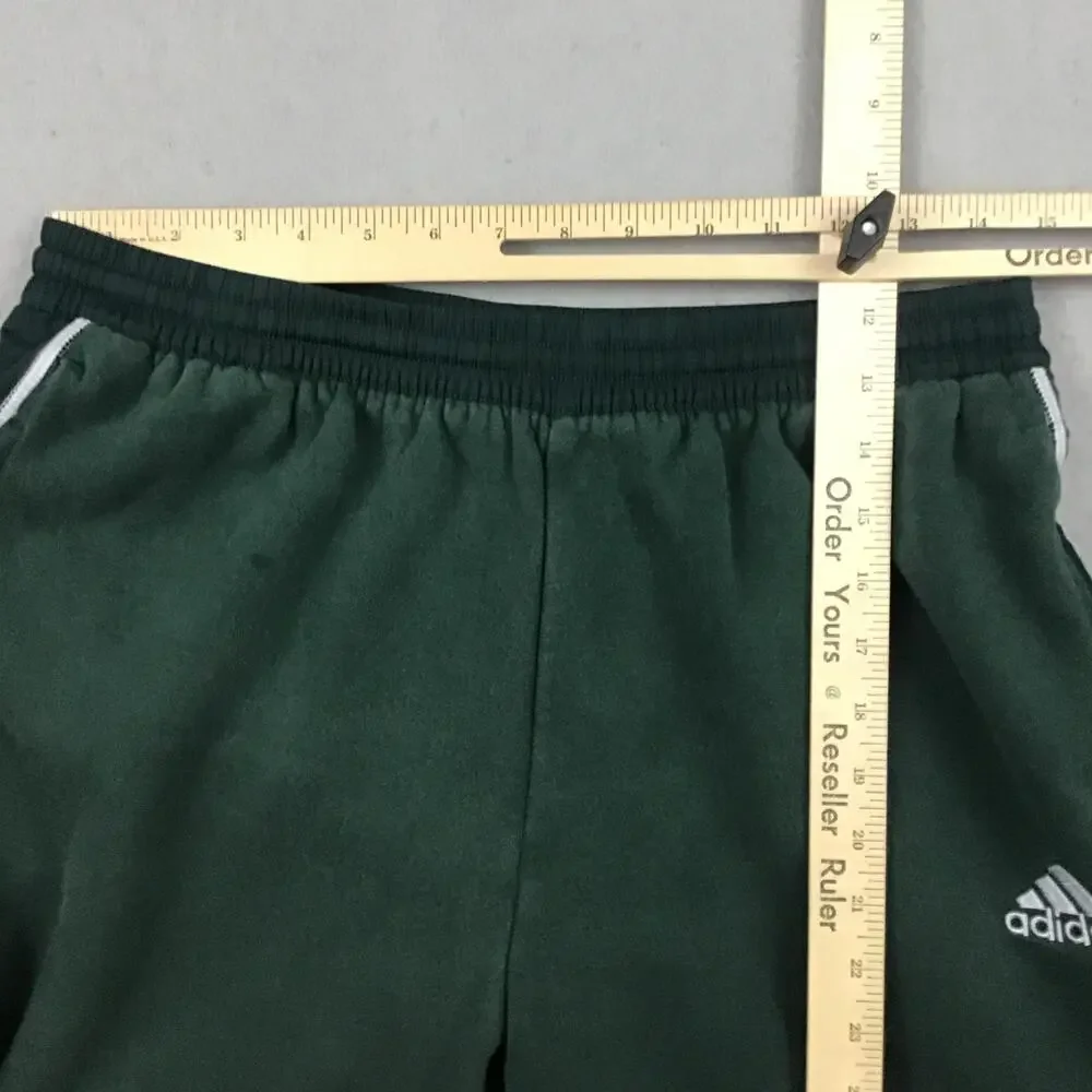 Adidas Pants Men XL Green Track Pants Fleece Lined Side Stripe Slim XL